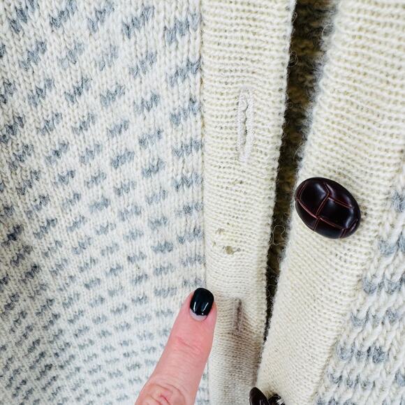 L.L.Bean Made in Norway 100% Wool Cardigan Sweater Size XL – Vintage Nordic Knit - Picture 7 of 8